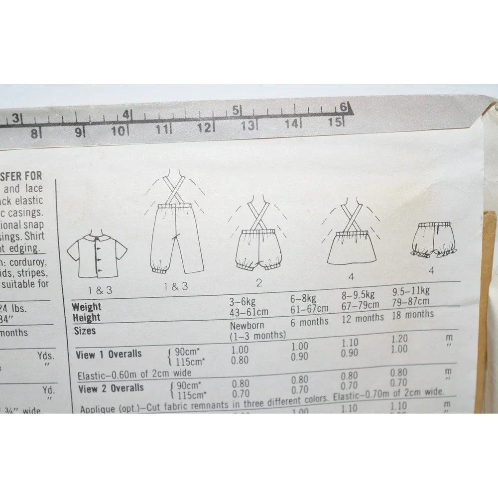 Simplicity 5355 Baby Clothes Sewing Pattern 6M Overall bibs Romper‎ sun Dress